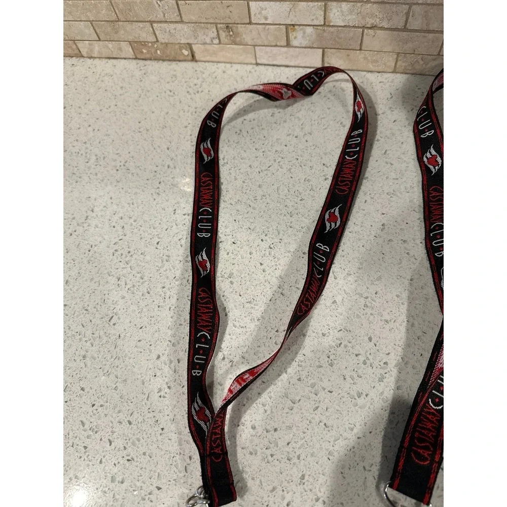 Genuine Walt Disney Castaway Club Cruise Line‎ Black & Red Adjustable Lanyard